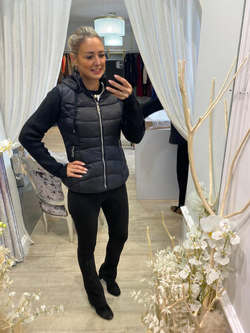 Knitted Sleeve Puffer Jacket