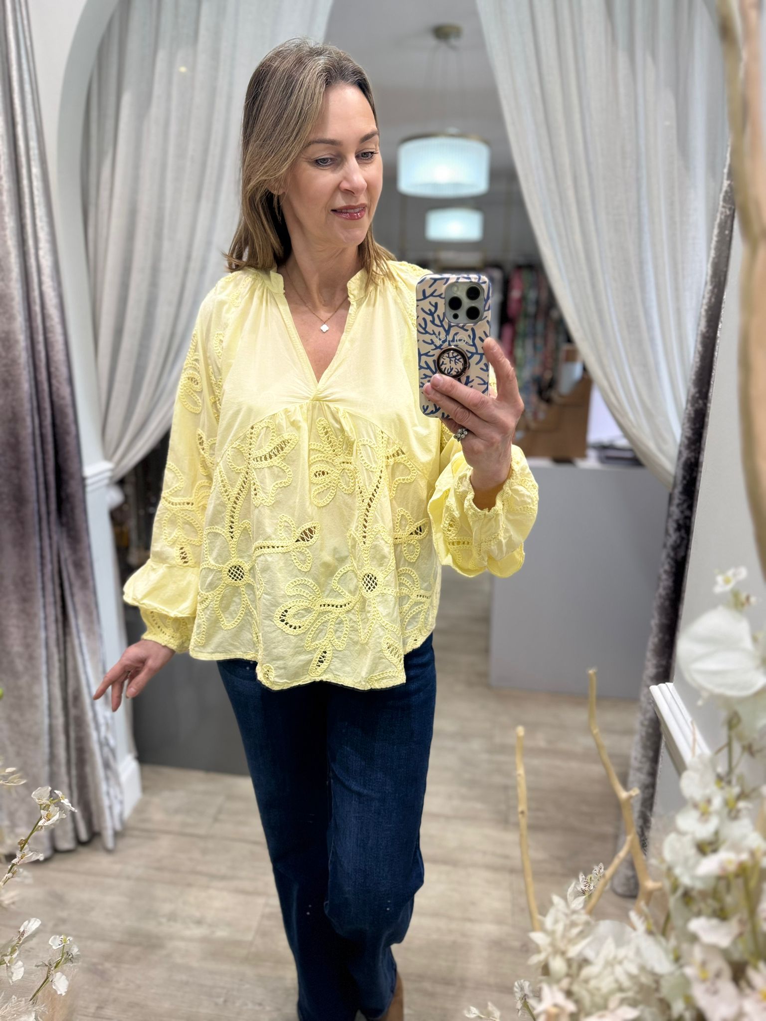 White Hanger Broderie Anglaise Top