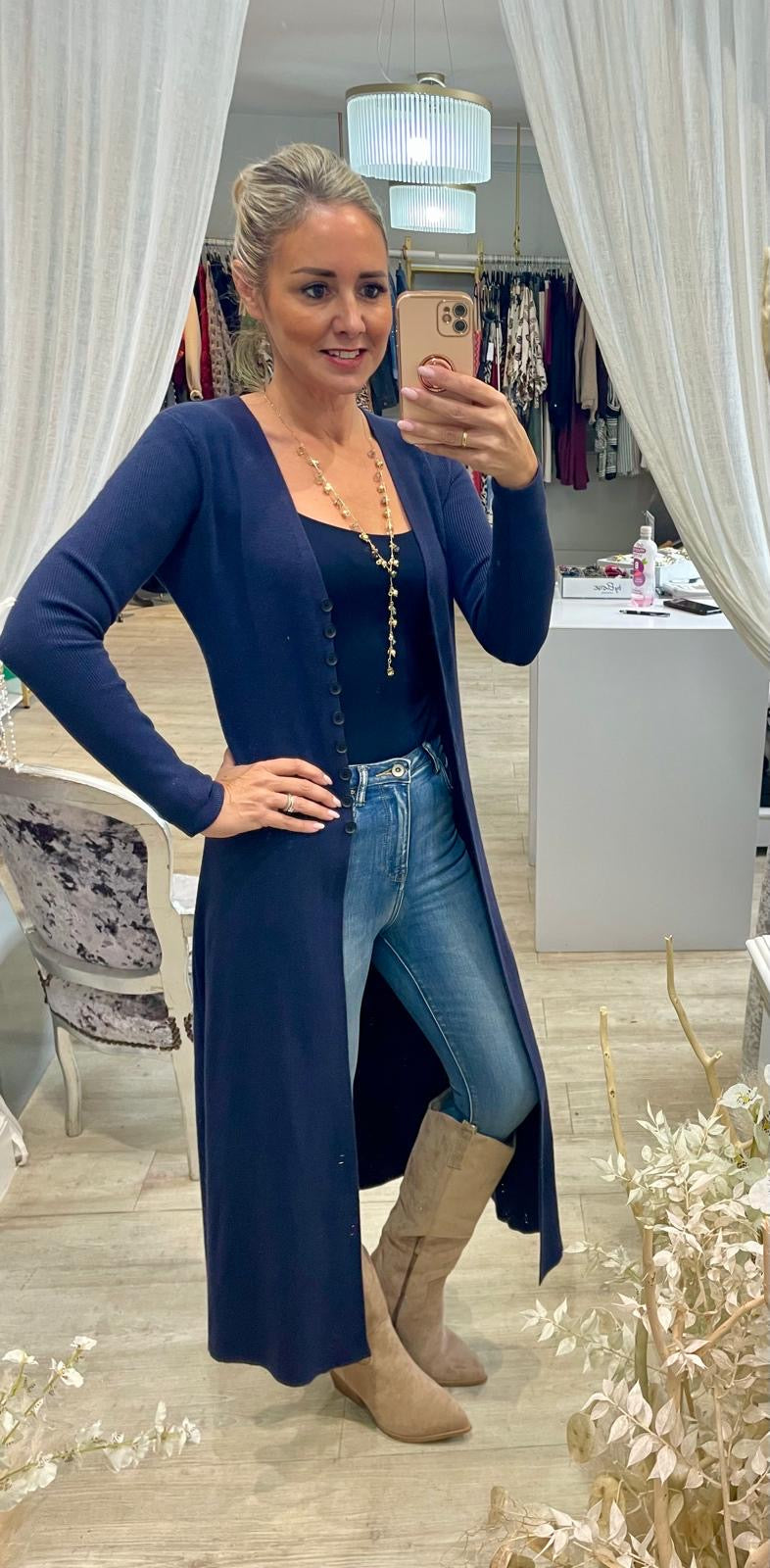 Long Buttoned Cardigan