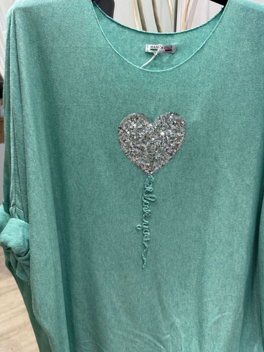 Heart Balloon Fine Knit Top