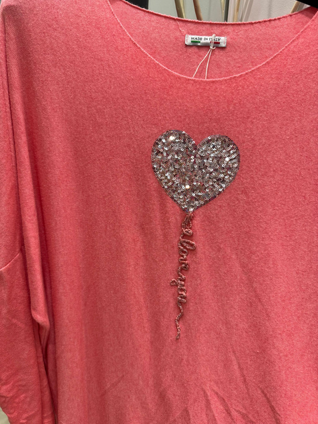 Heart Balloon Fine Knit Top