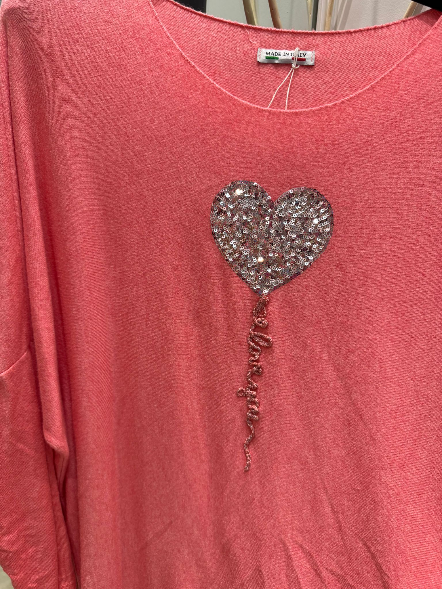 Heart Balloon Fine Knit Top