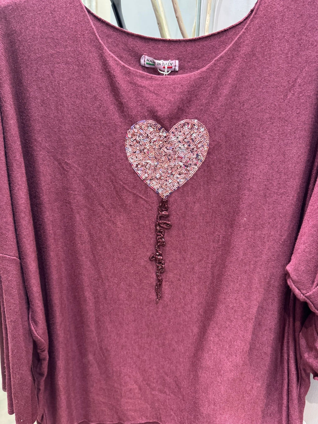 Heart Balloon Fine Knit Top