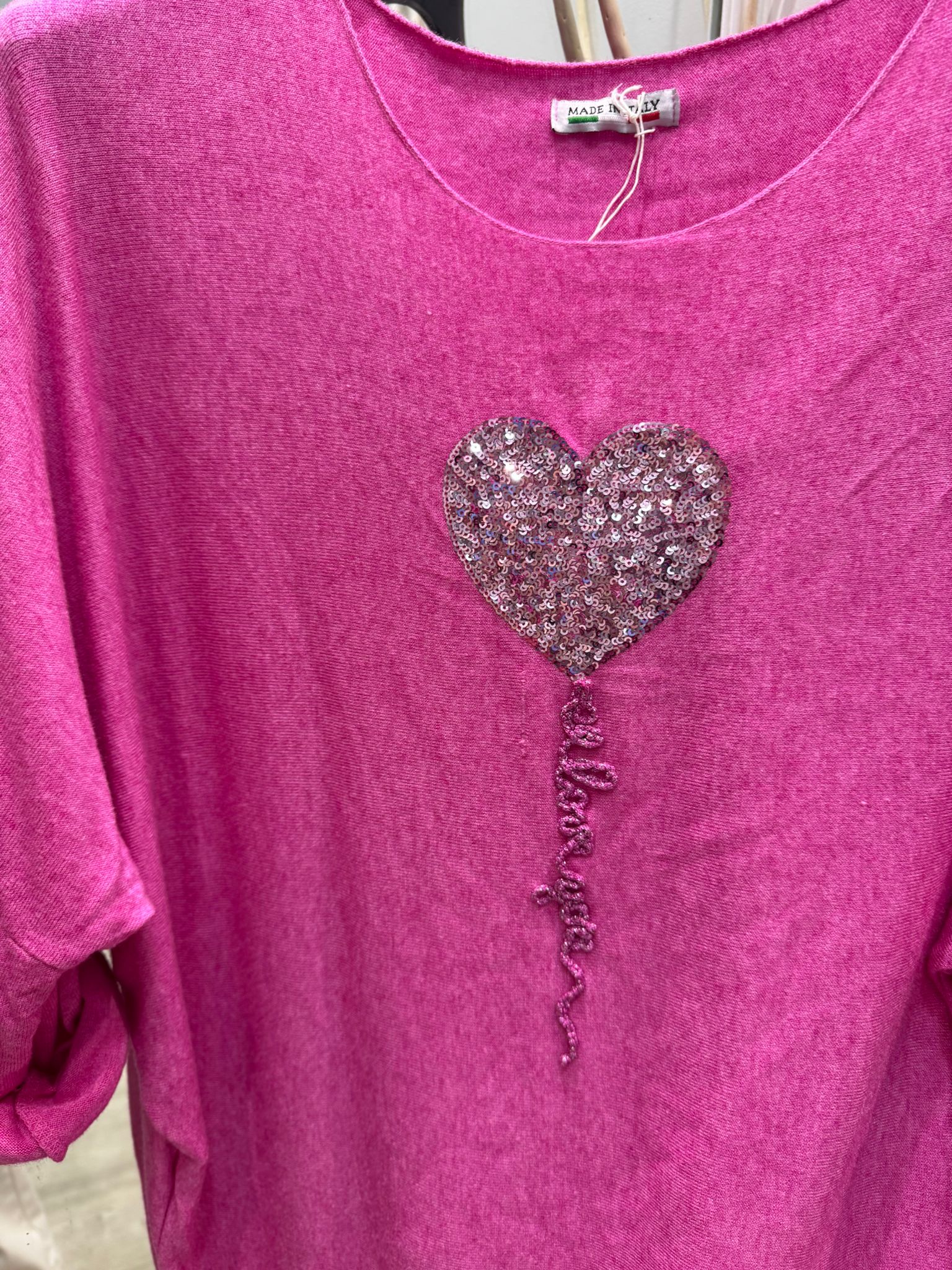 Heart Balloon Fine Knit Top