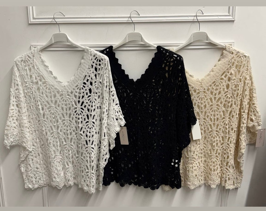 Celine Crochet V Top