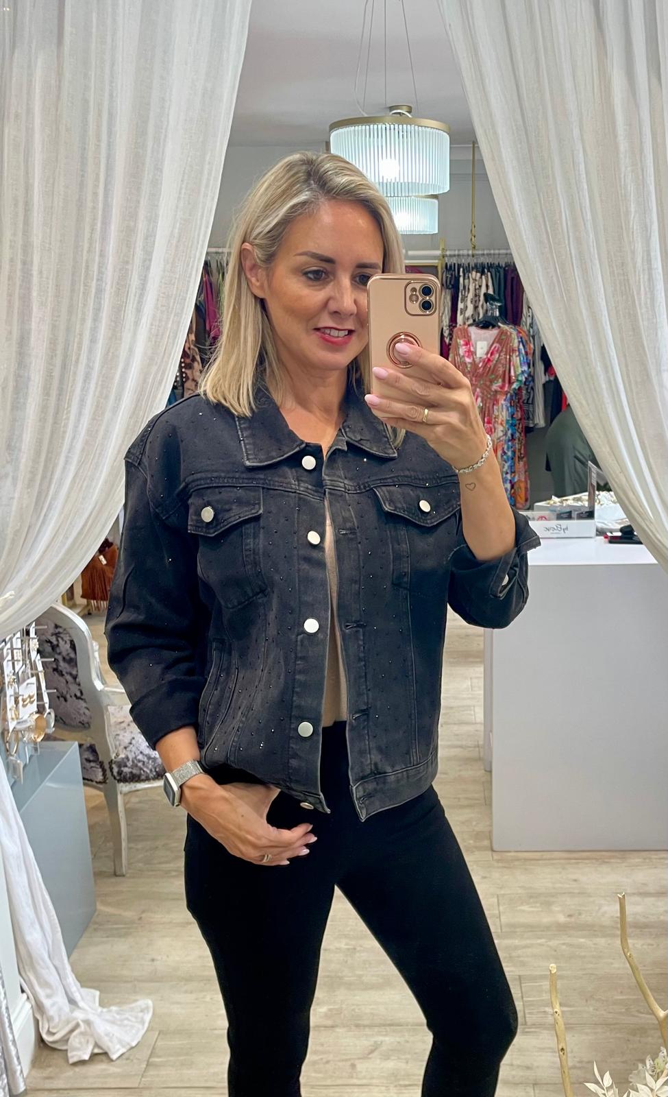 Crystal Embellished Denim Jacket