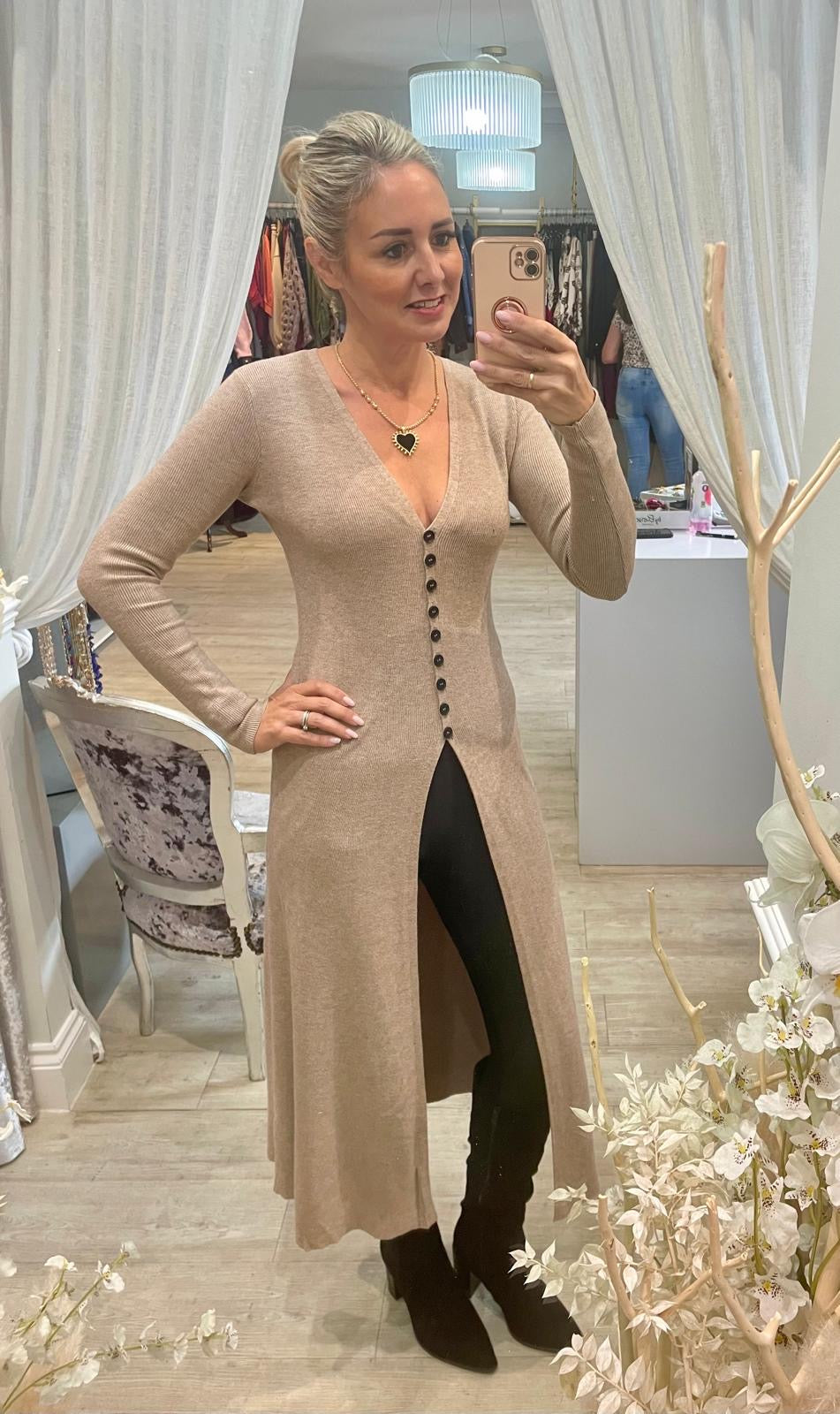 Long Buttoned Cardigan