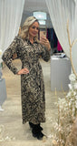 Animal Print Belted Shirt Dress