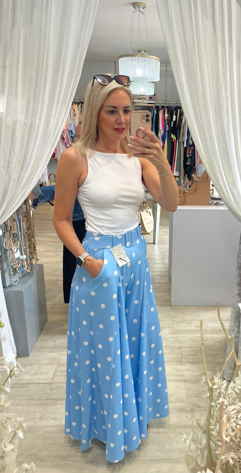 Polka Dot Palazzo Trousers