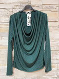 Embellished Drape Front Top