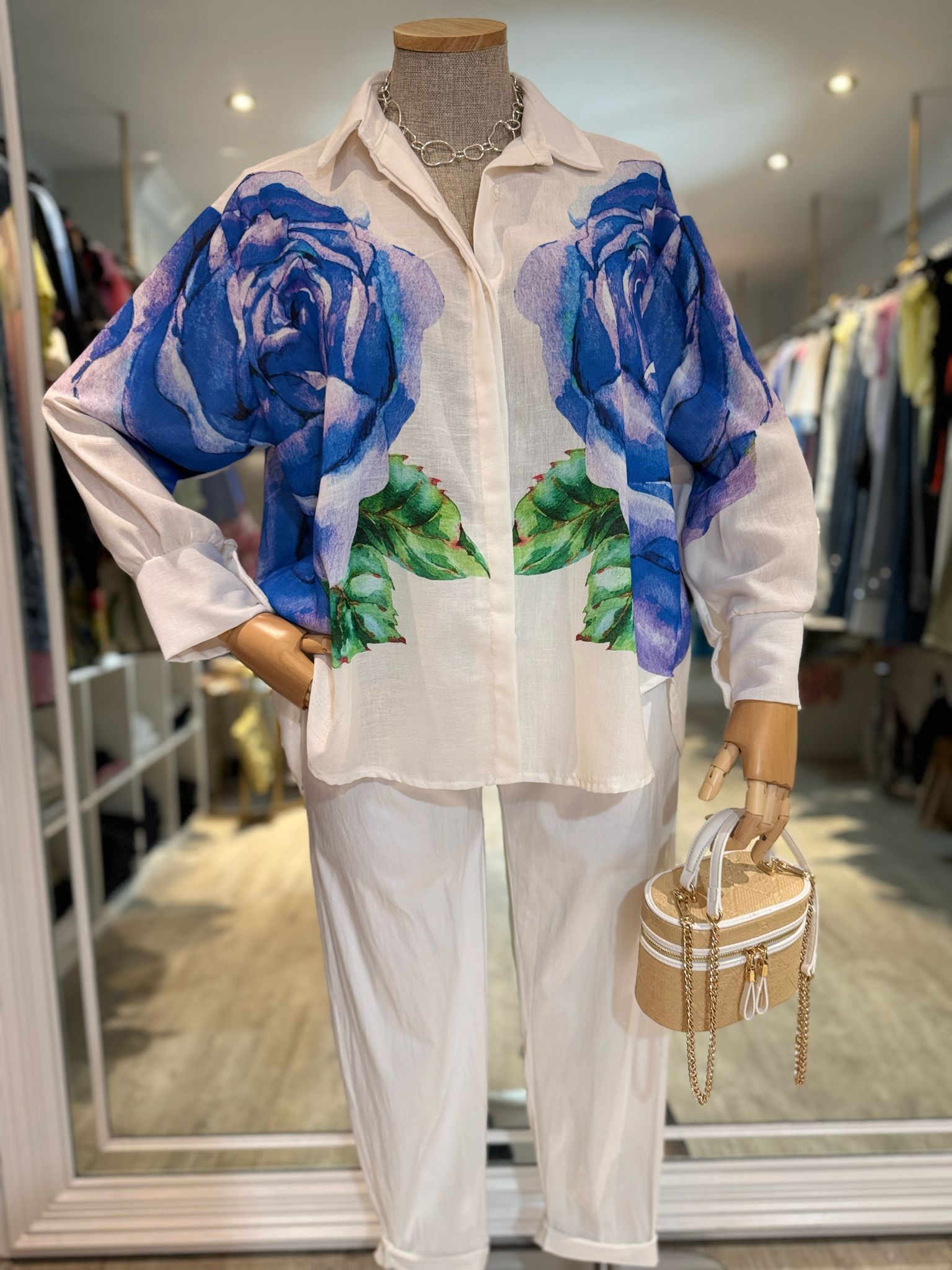 White Hanger Rose Shirt