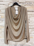Embellished Drape Front Top