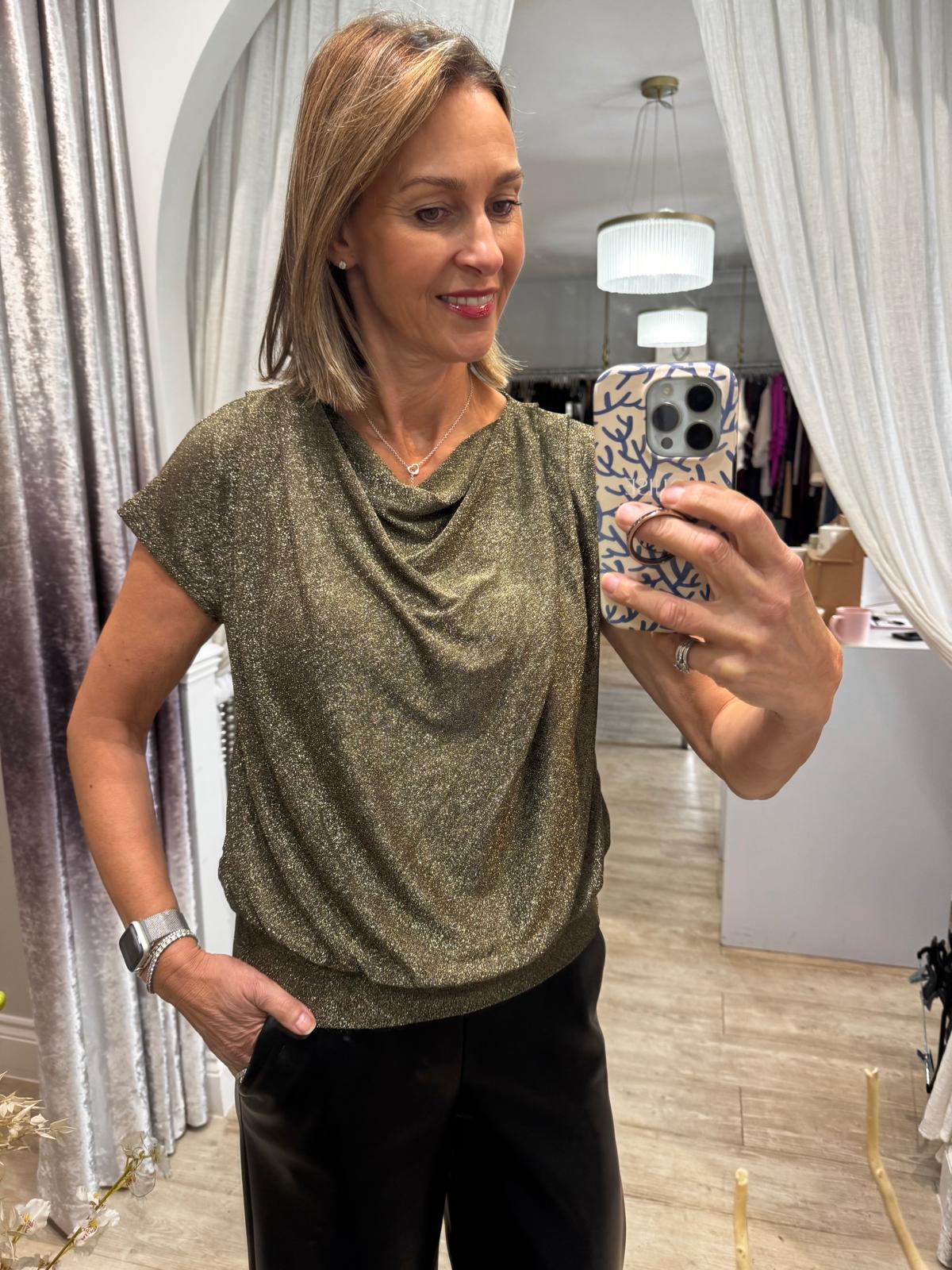 Glitter Draped Top