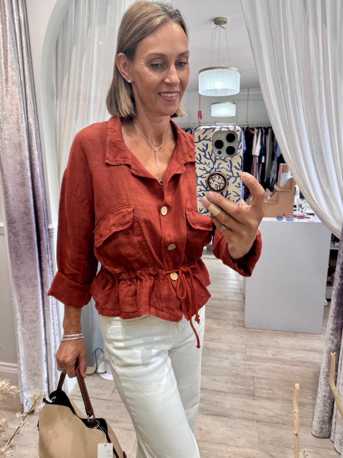 Brooke Linen Shirt Jacket