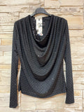 Embellished Drape Front Top