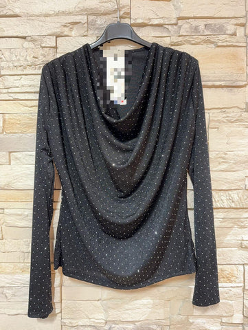 Embellished Drape Front Top