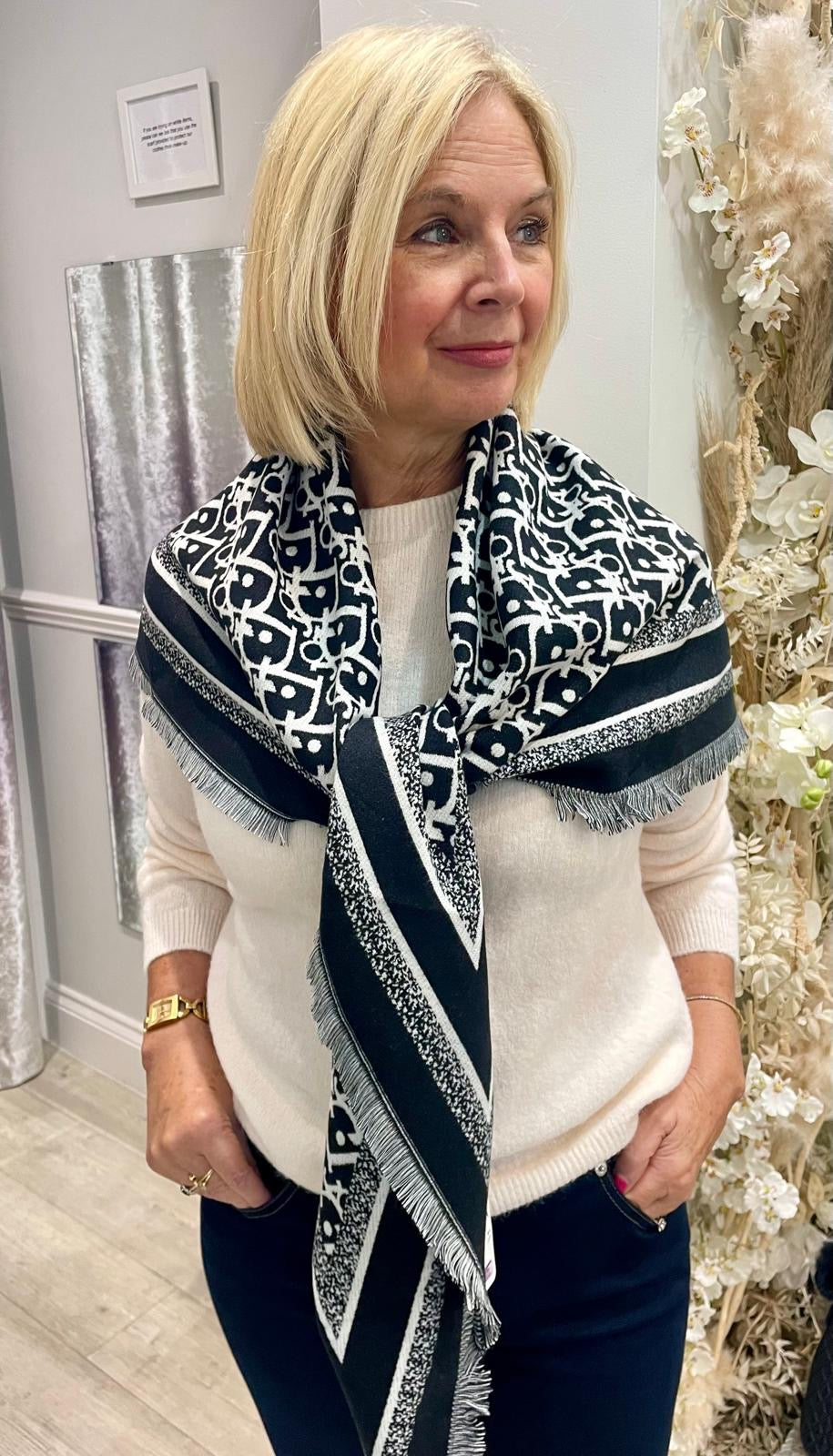 Reversible Triangle Logo Scarf