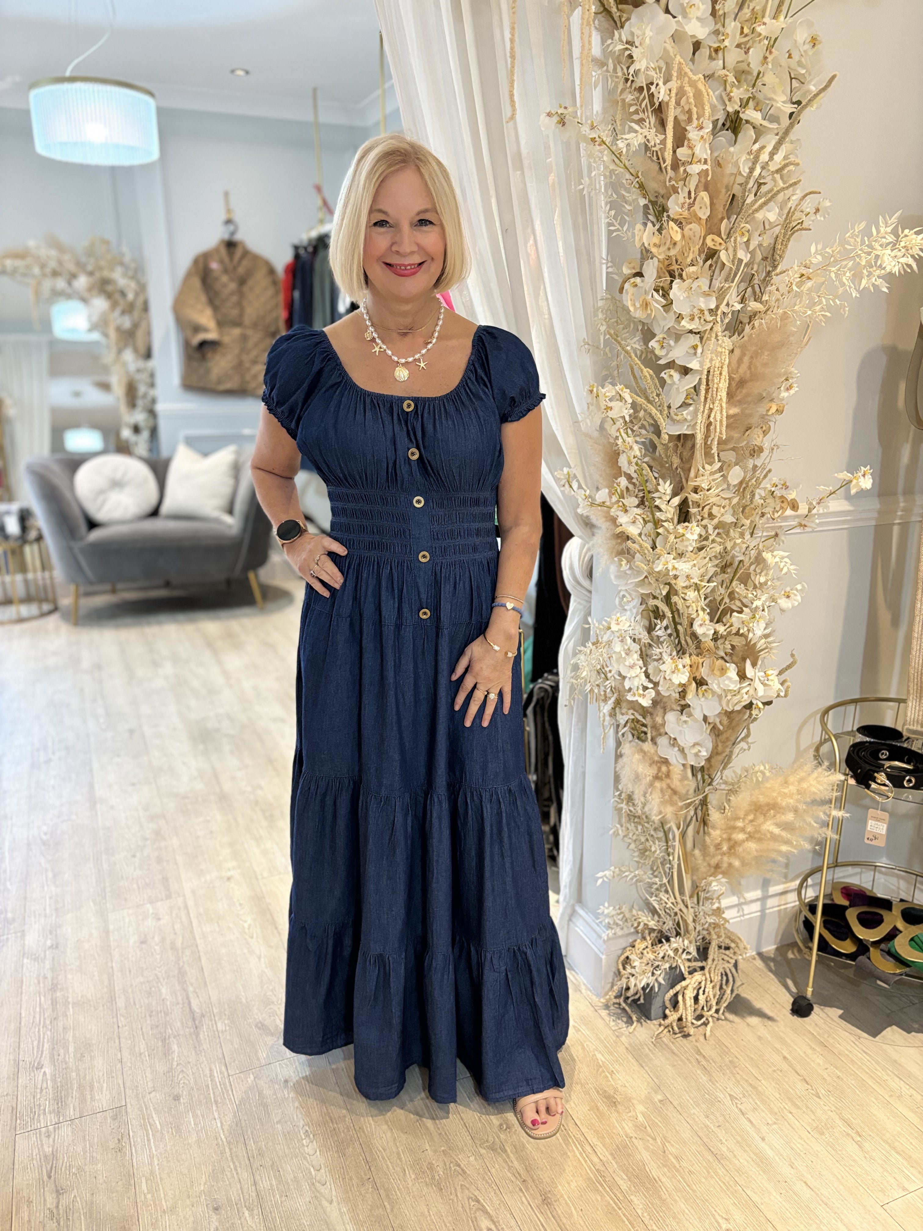 Hannah Denim Magic Dress - Maxi