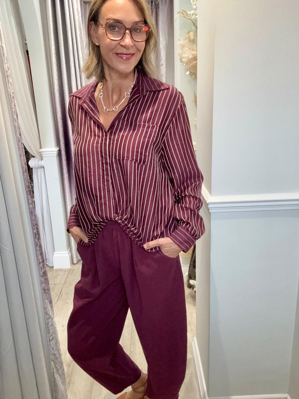 Pinstripe Twisted Shirt