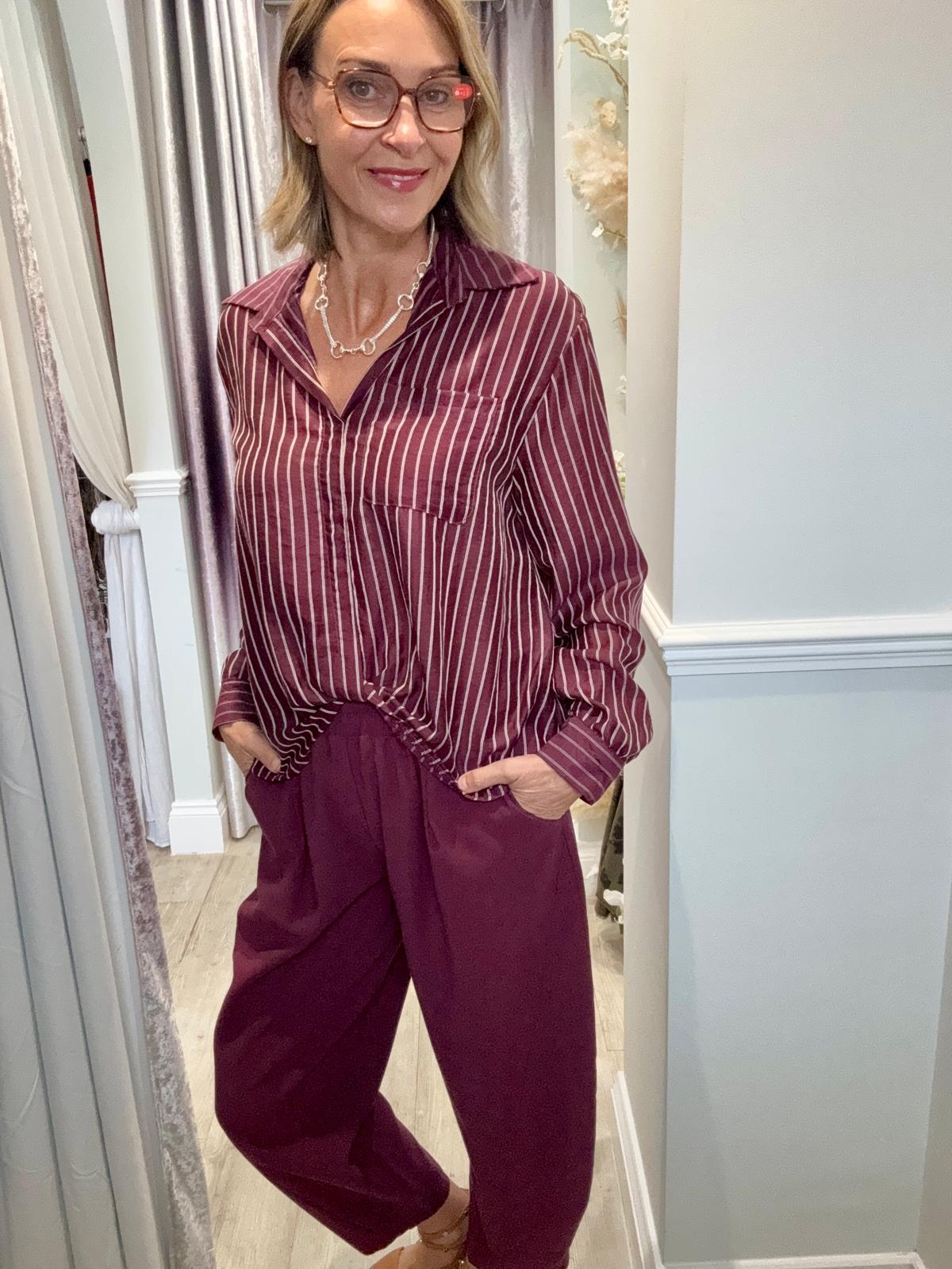 Pinstripe Twisted Shirt