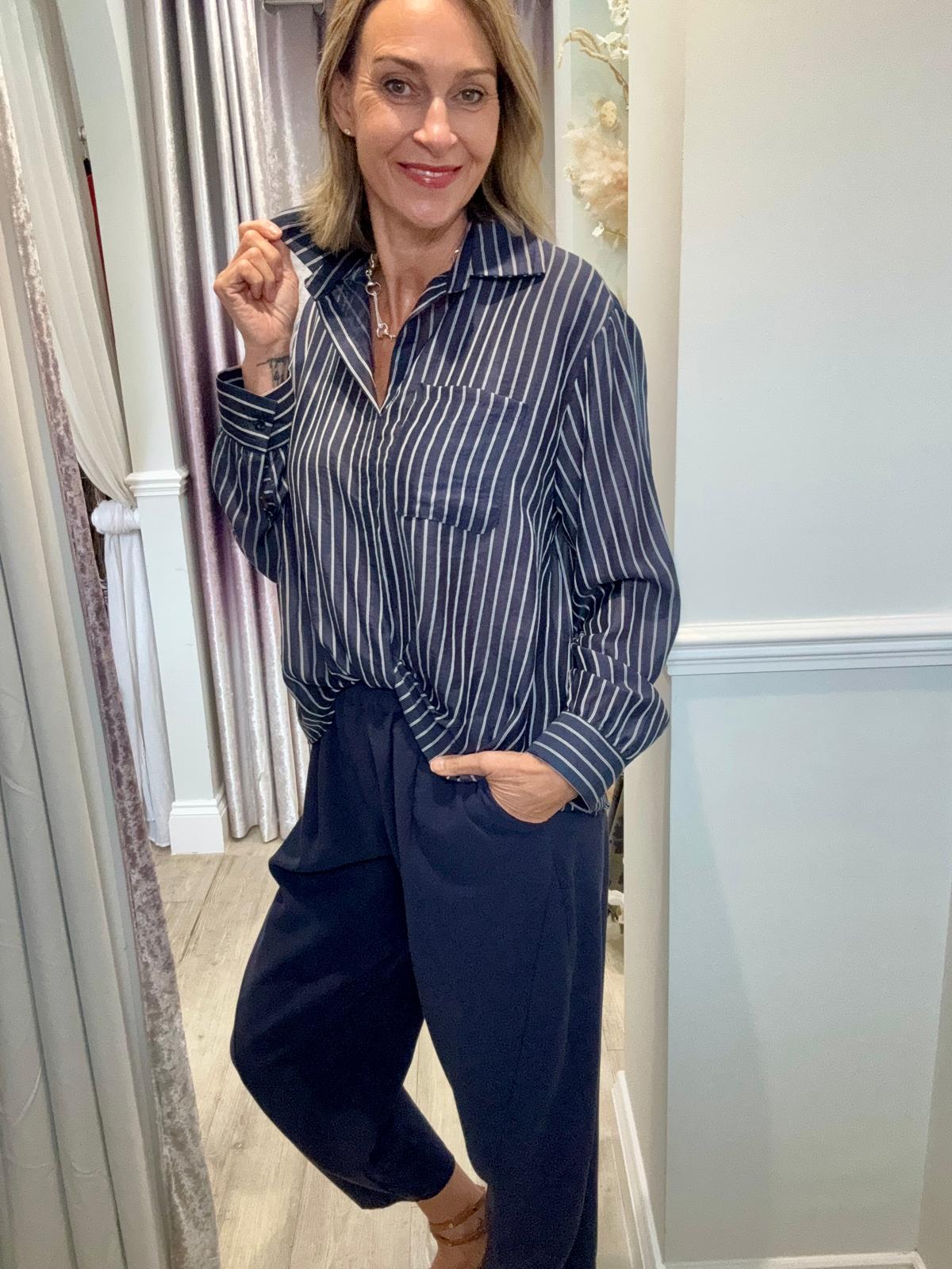 Pinstripe Twisted Shirt