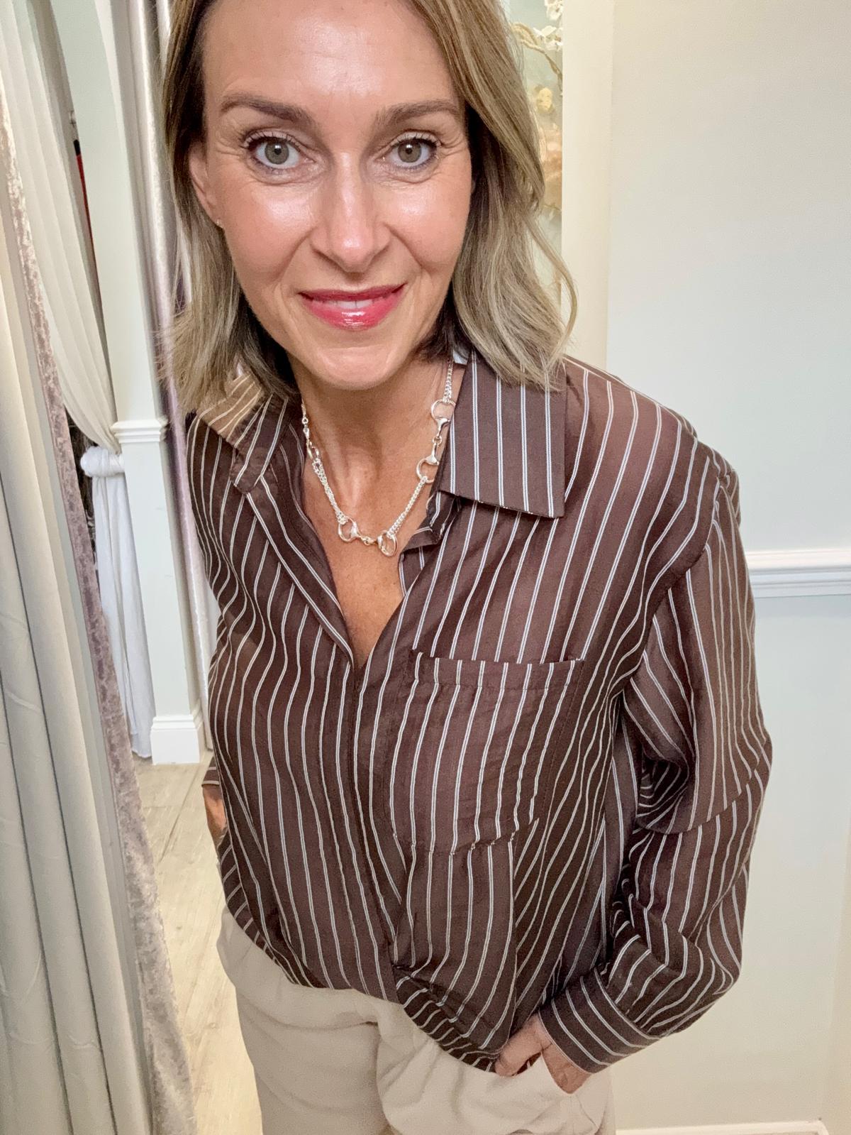 Pinstripe Twisted Shirt