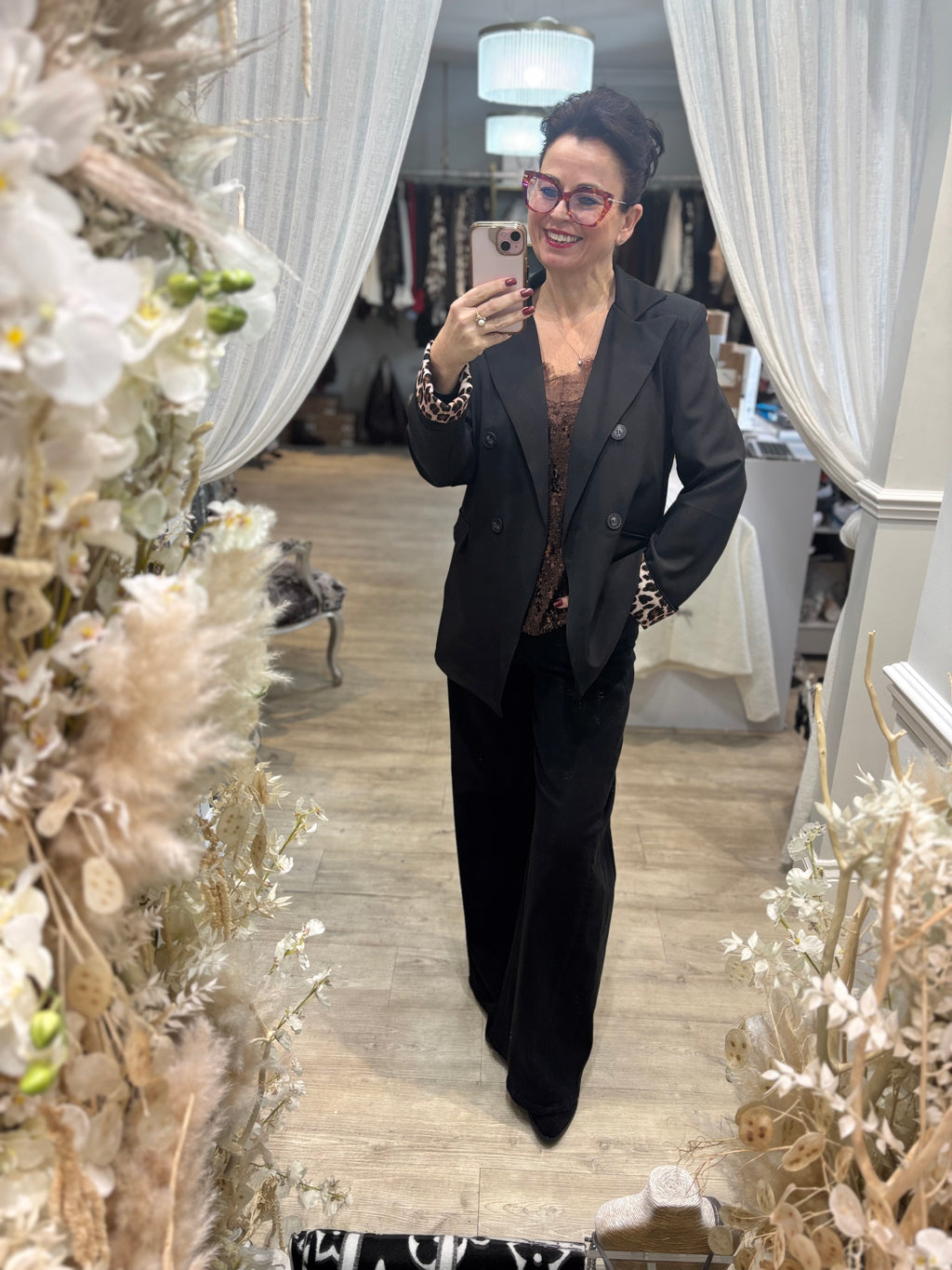 Animal Cuff Oversized Blazer