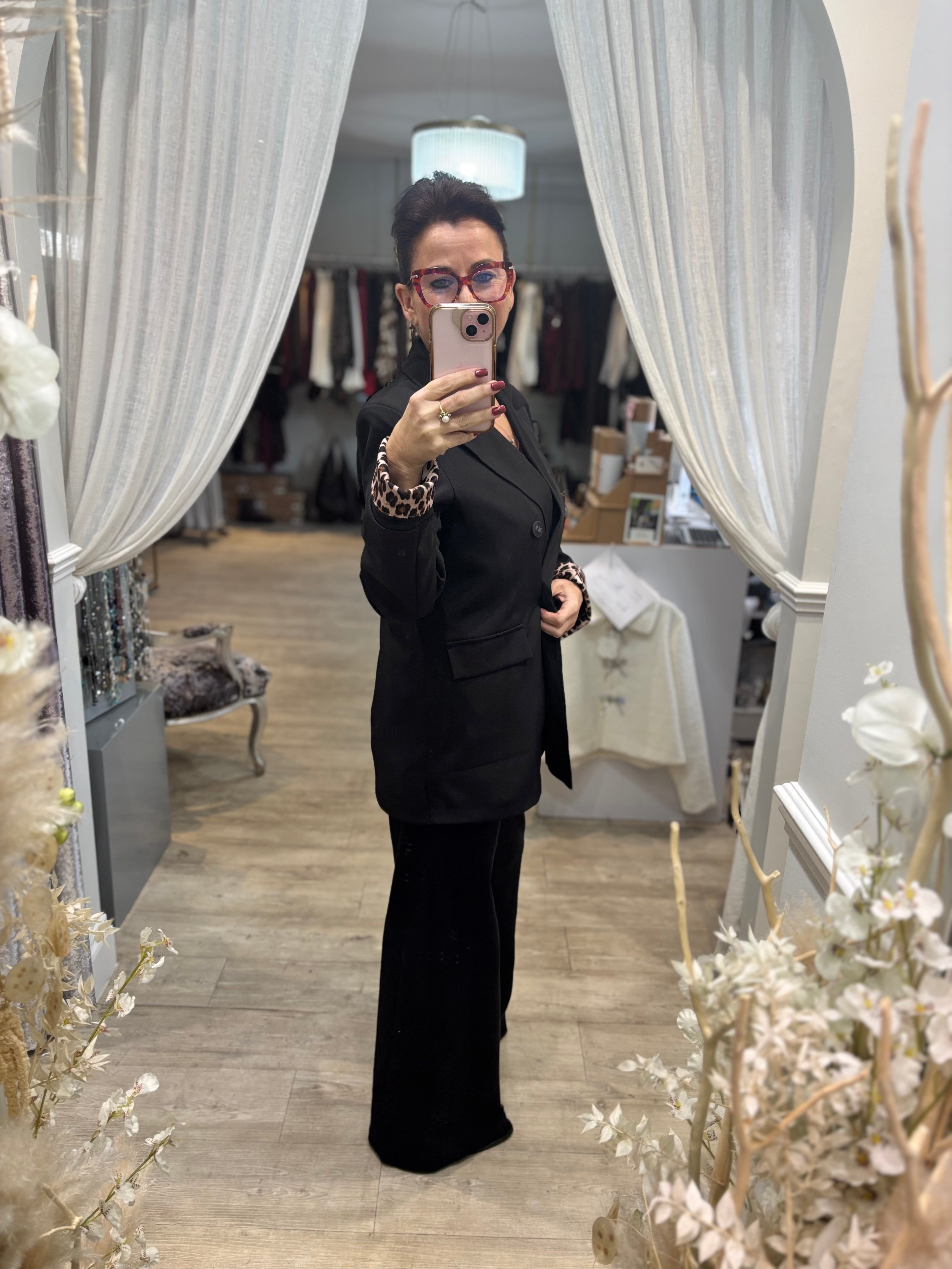 Animal Cuff Oversized Blazer