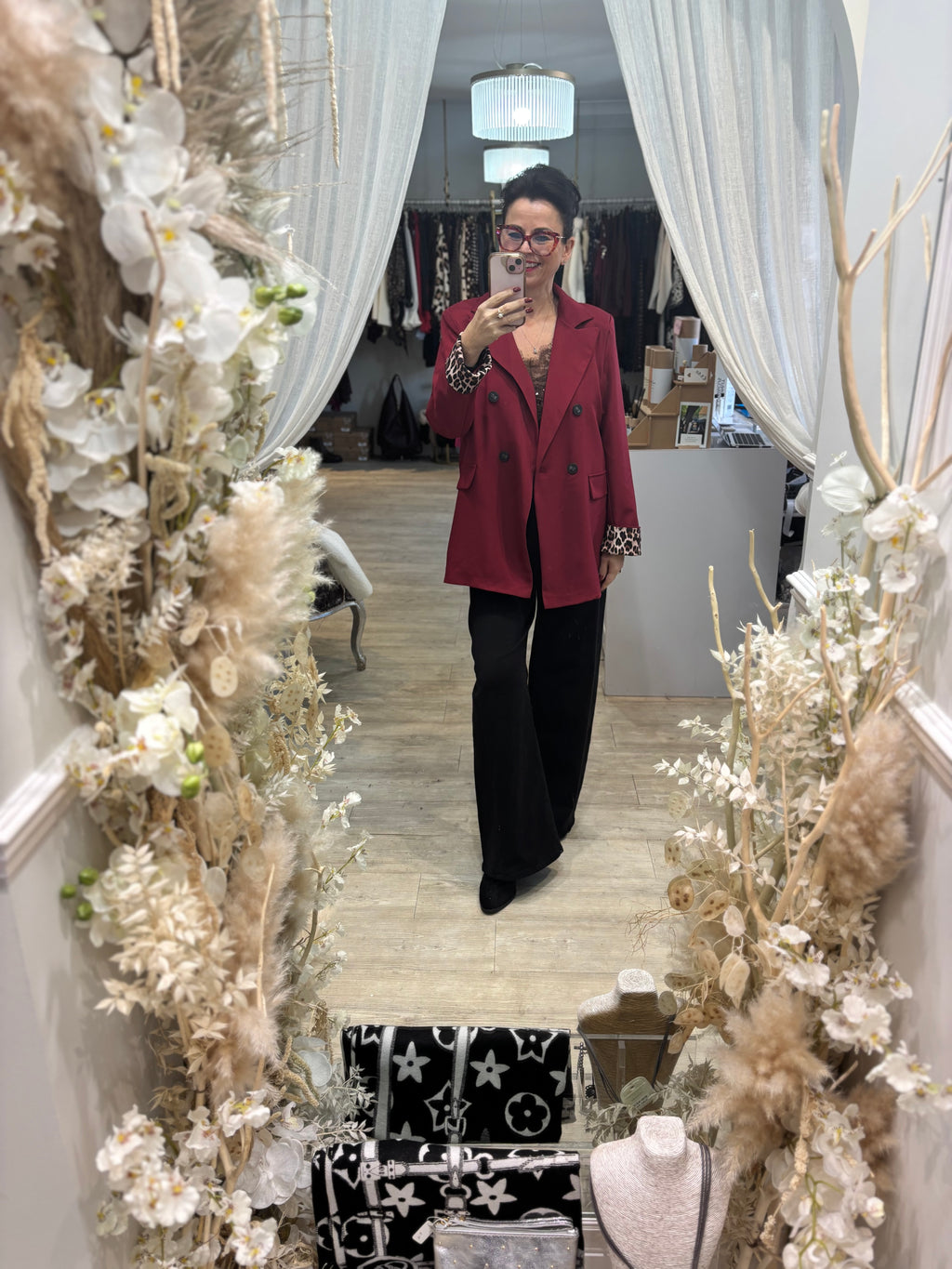 Animal Cuff Oversized Blazer