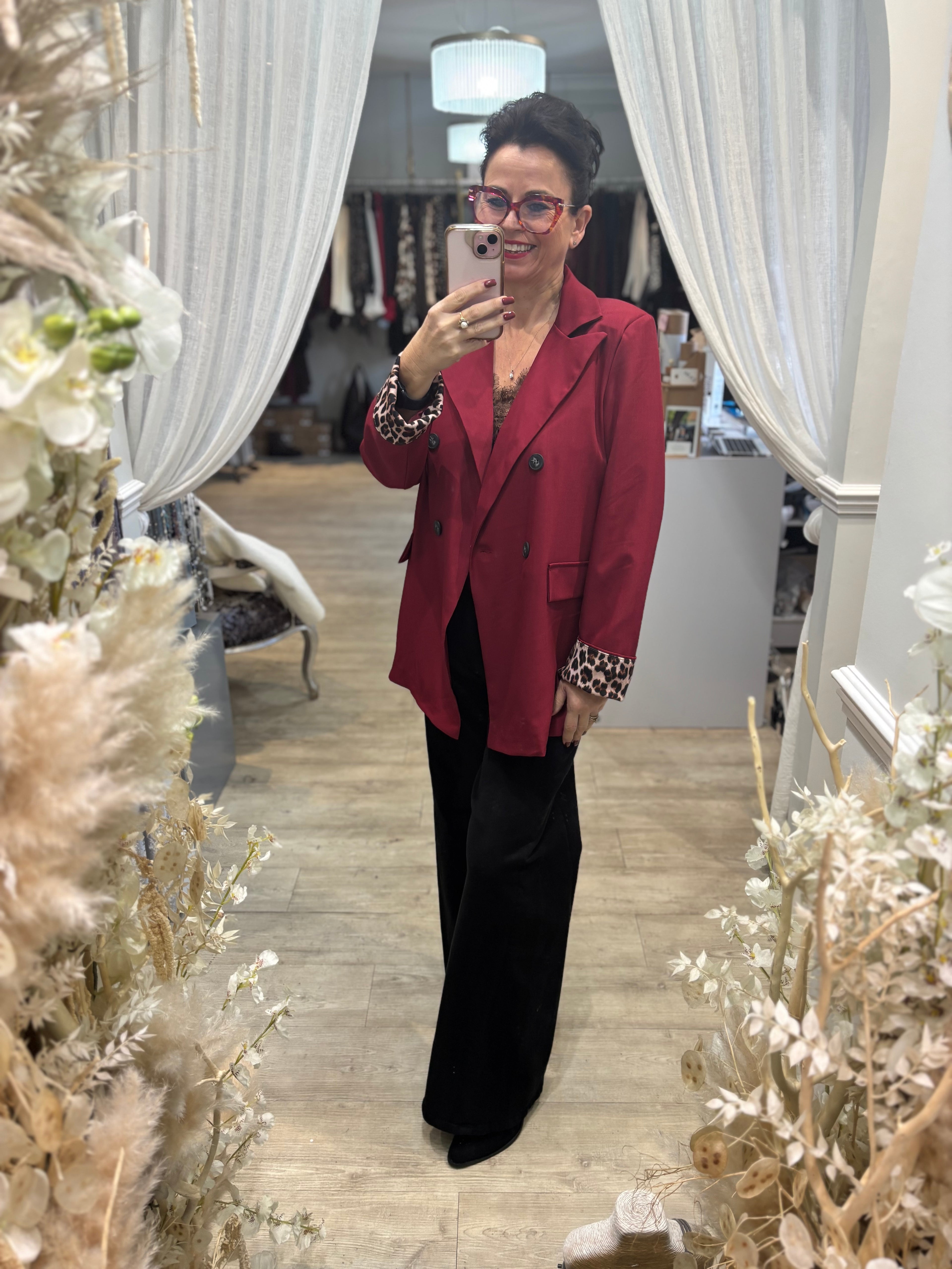 Animal Cuff Oversized Blazer