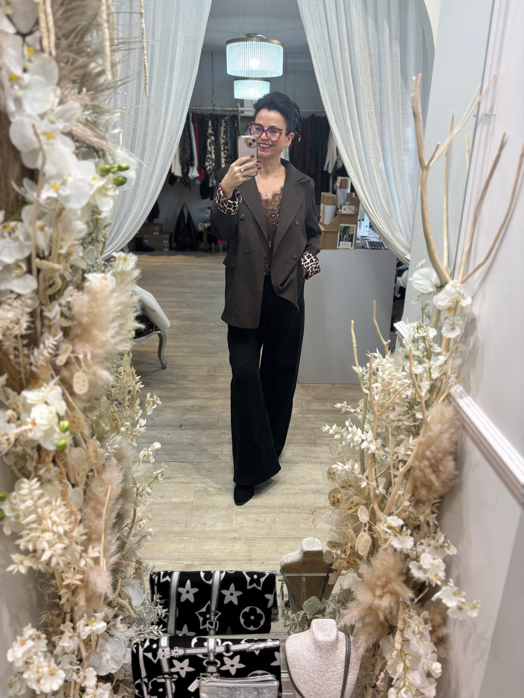 Animal Cuff Oversized Blazer