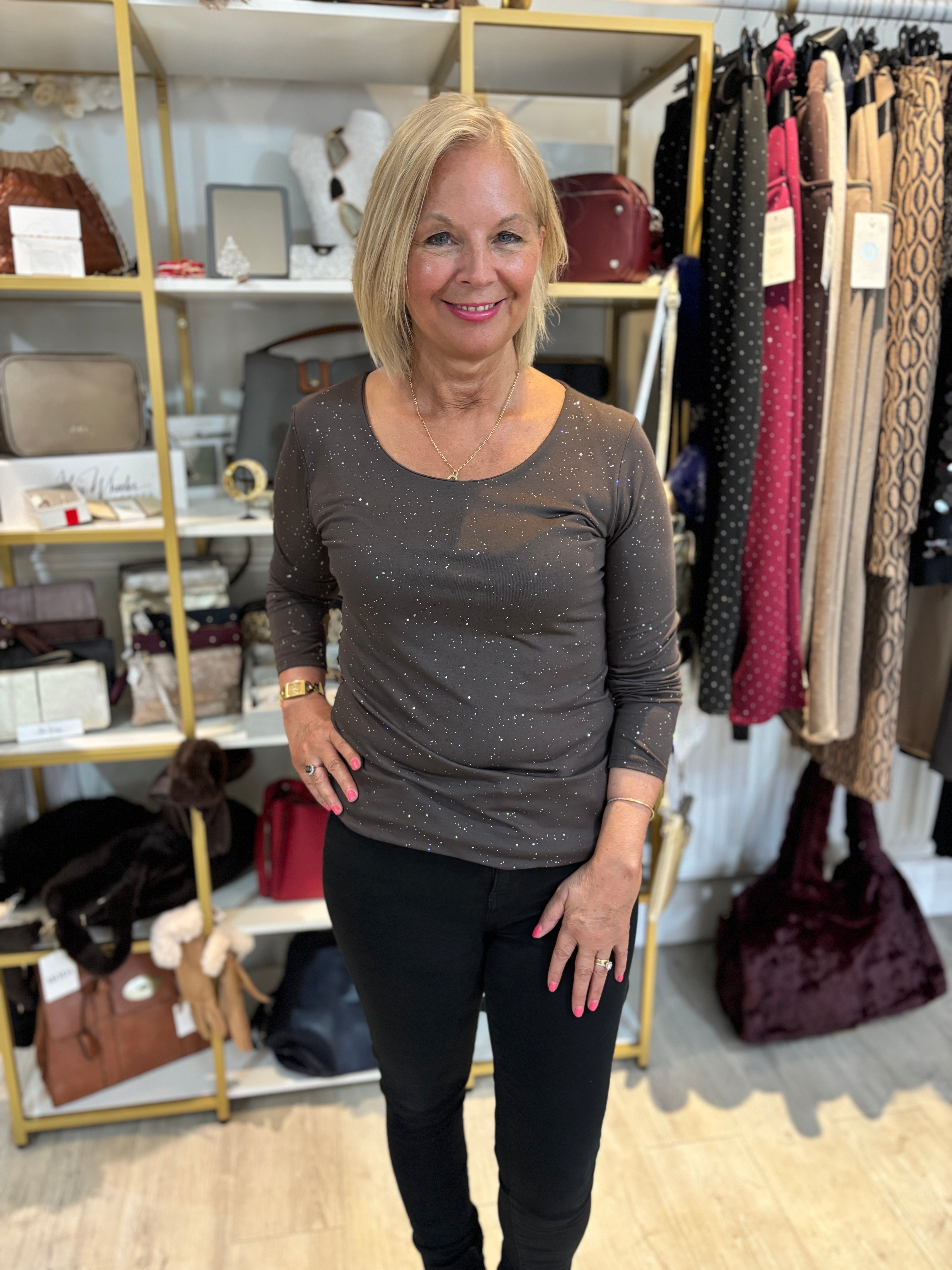 Sparkly Long Sleeve Zara Top