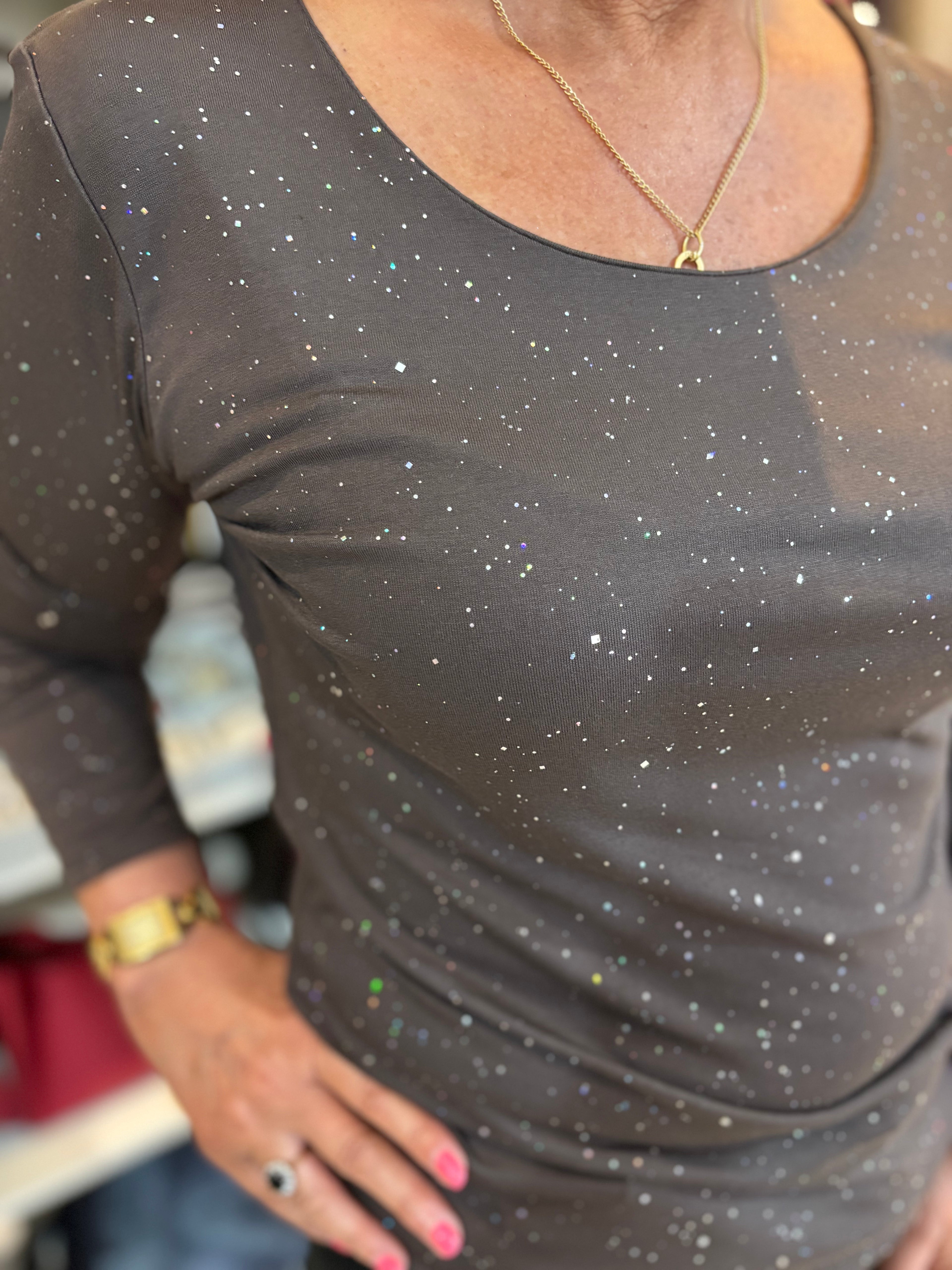 Sparkly Long Sleeve Zara Top