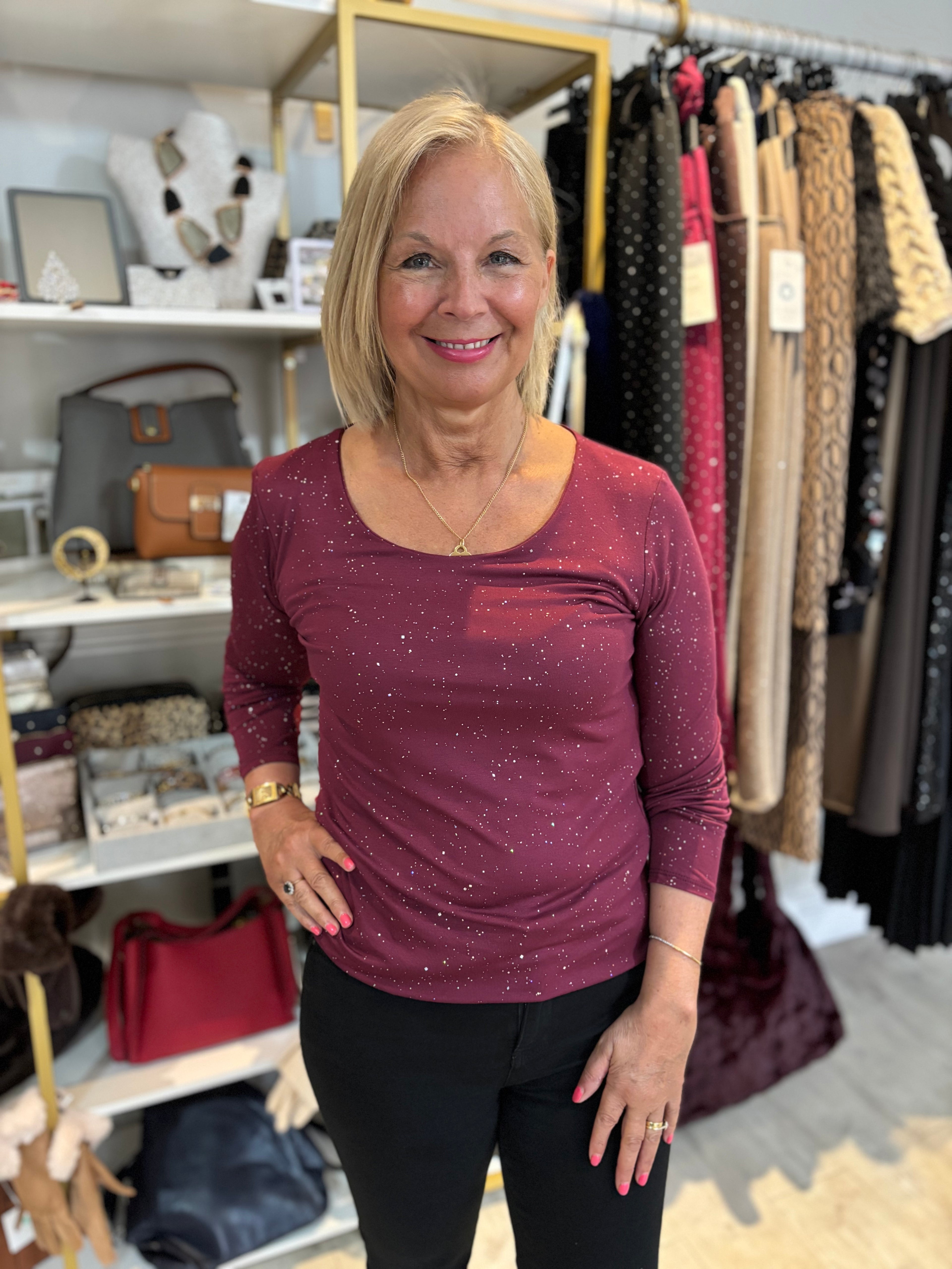 Sparkly Long Sleeve Zara Top