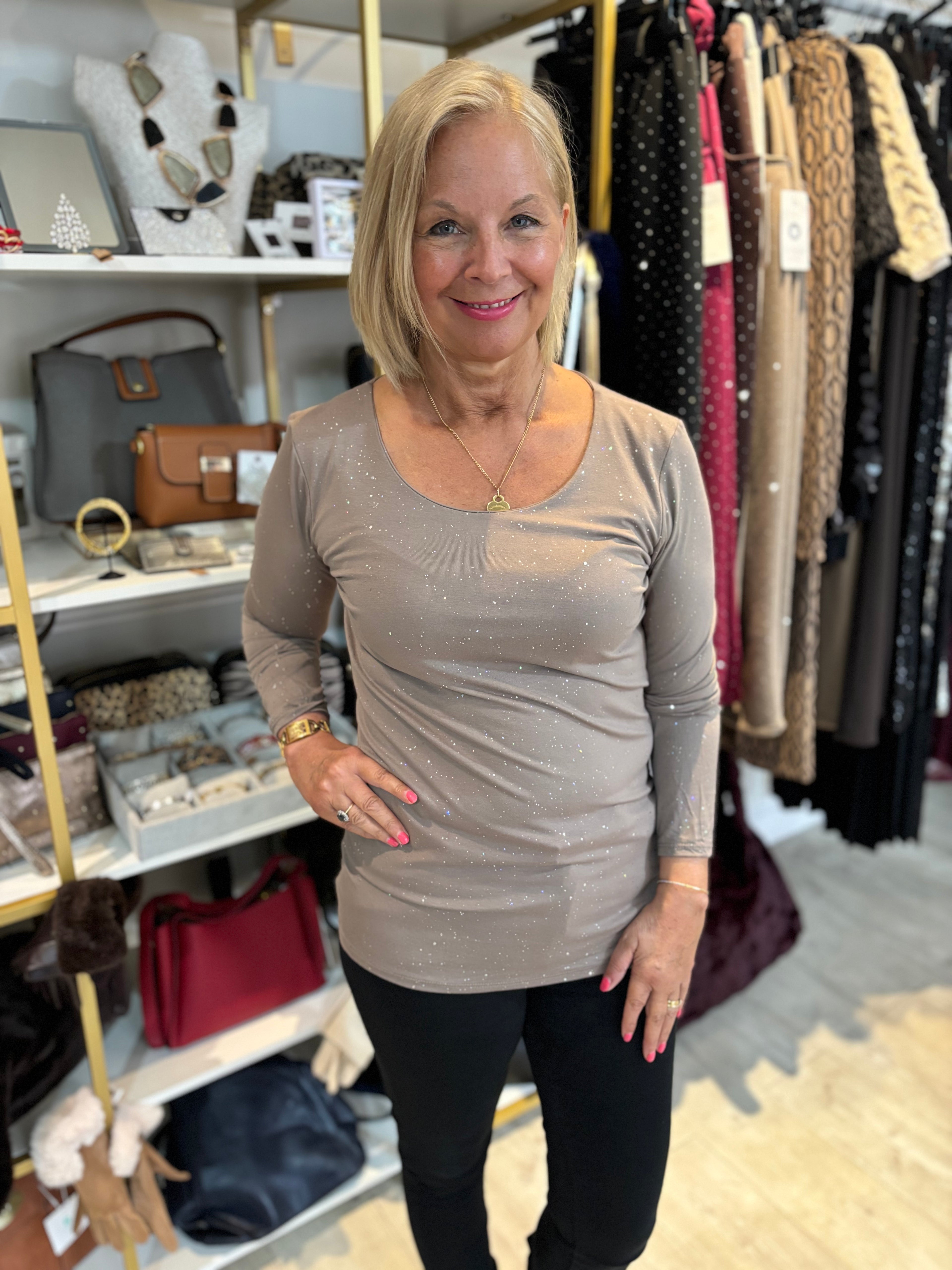 Sparkly Long Sleeve Zara Top