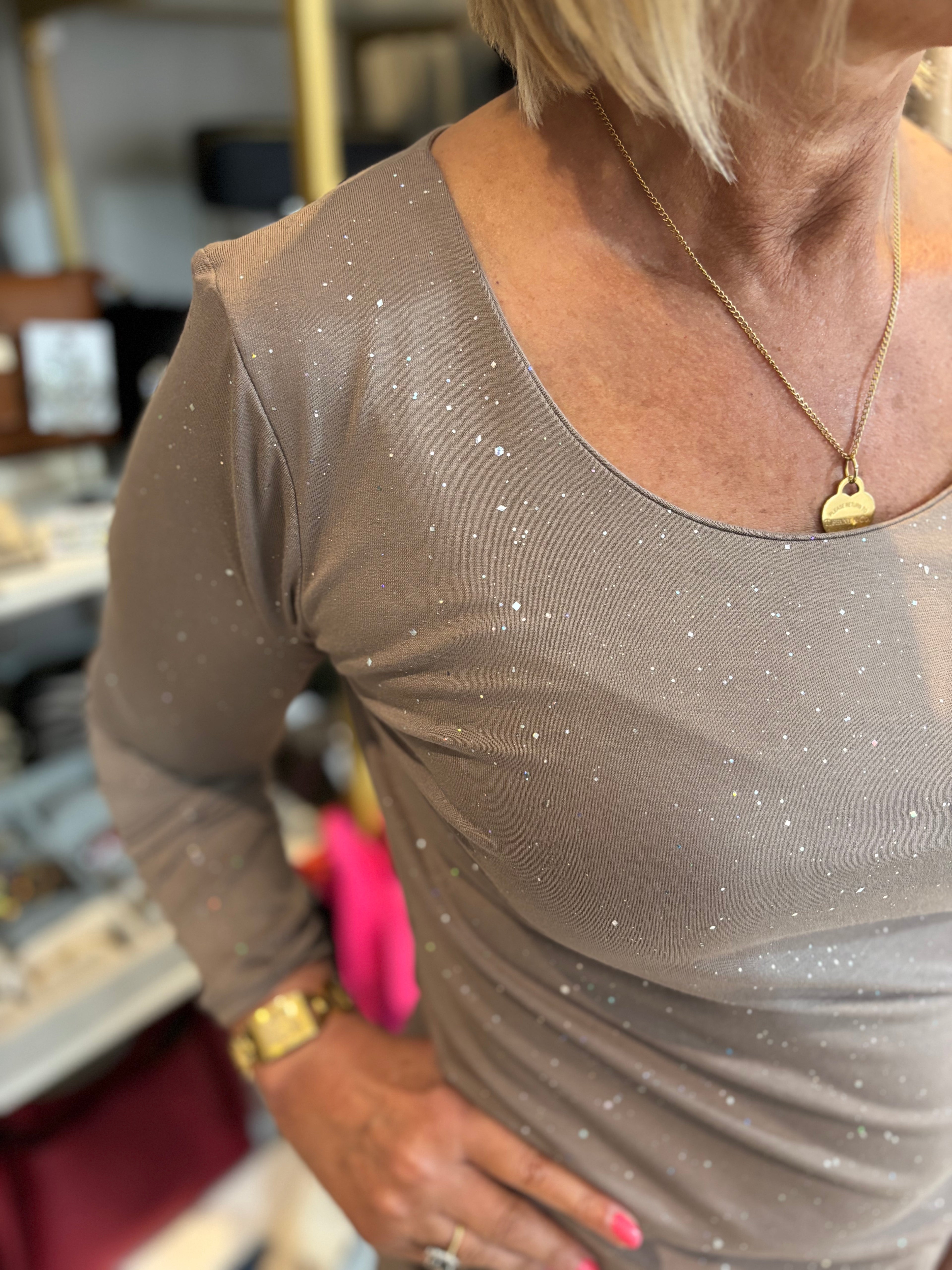 Sparkly Long Sleeve Zara Top