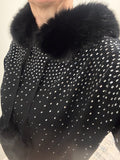 Lindy Rhinestone Fur Trim Hoodie