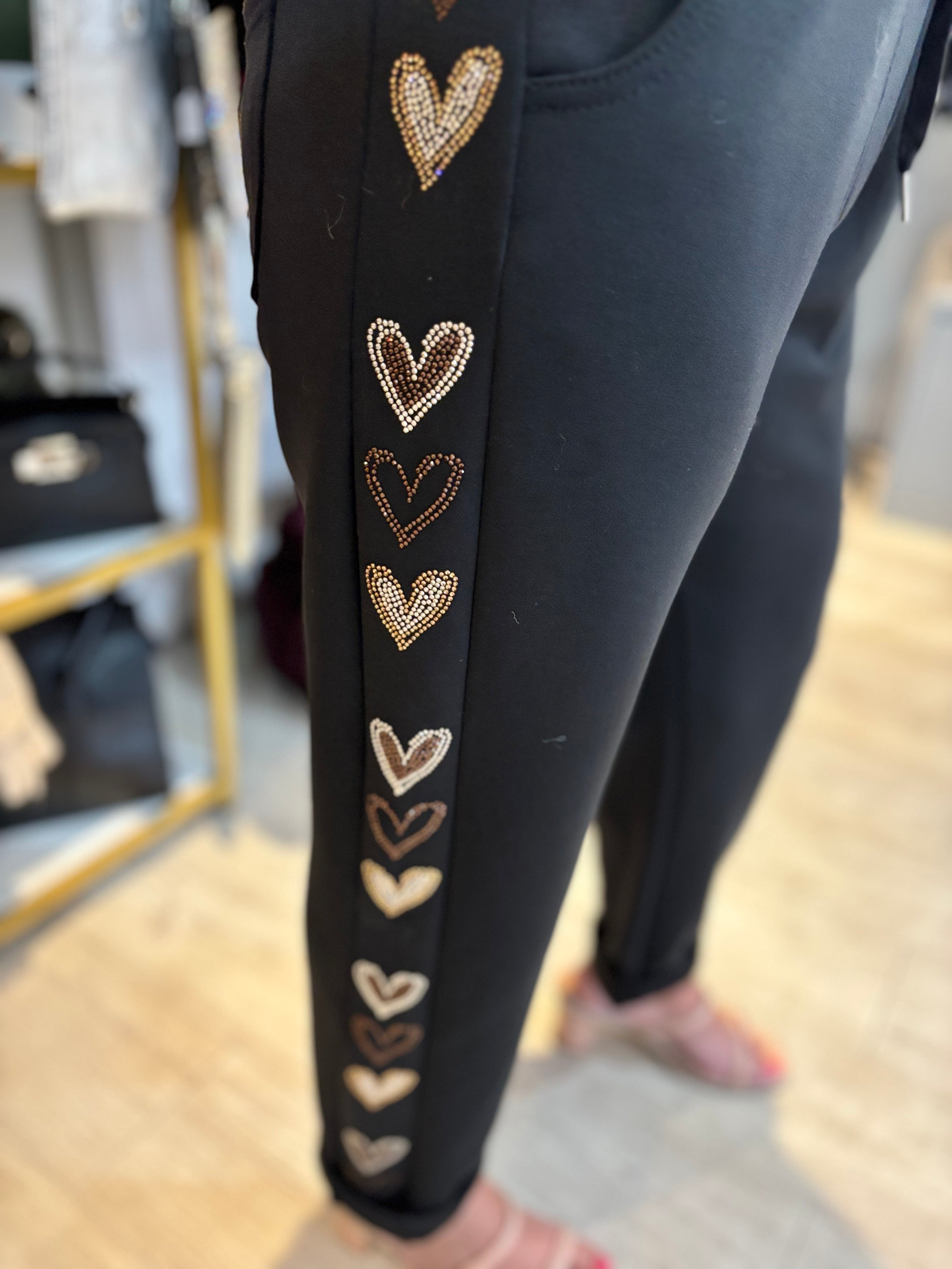 Heart Embellished Tracksuit Bottoms