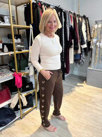 Heart Embellished Tracksuit Bottoms
