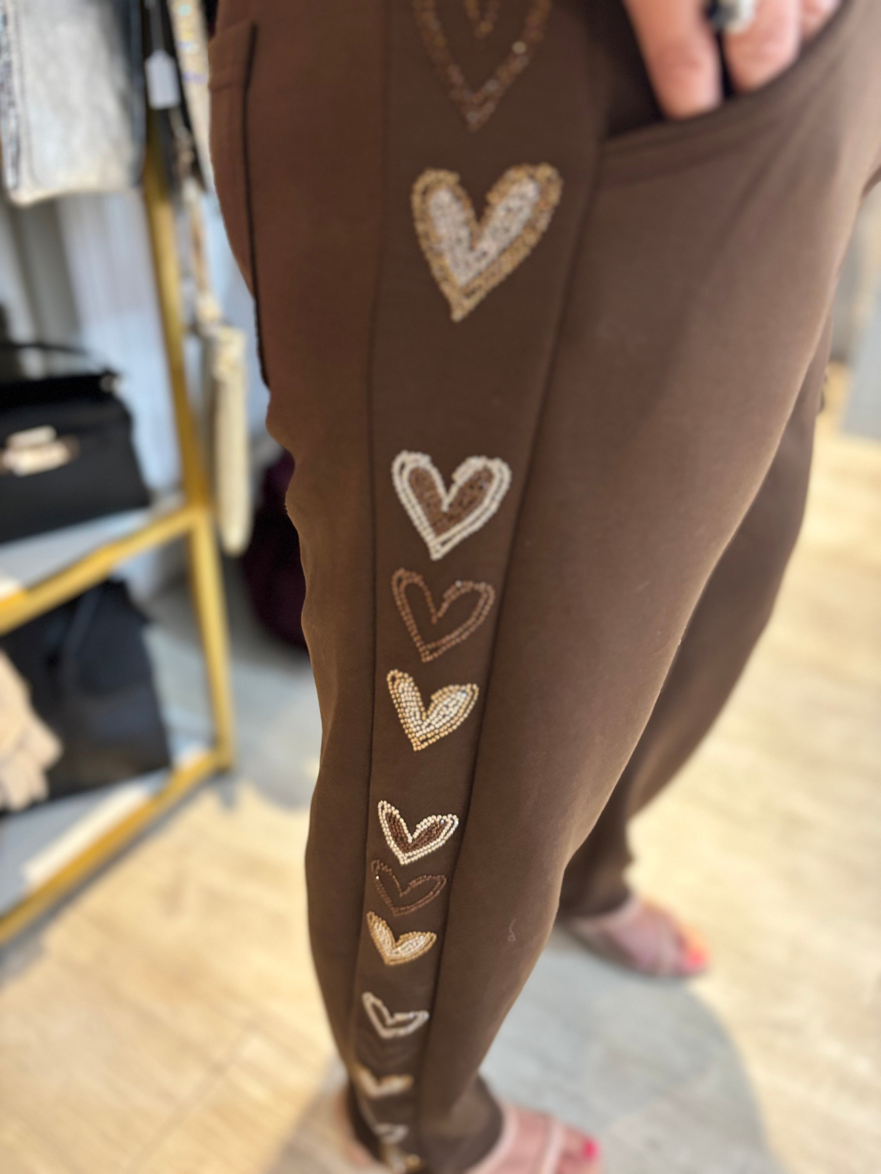 Heart Embellished Tracksuit Bottoms