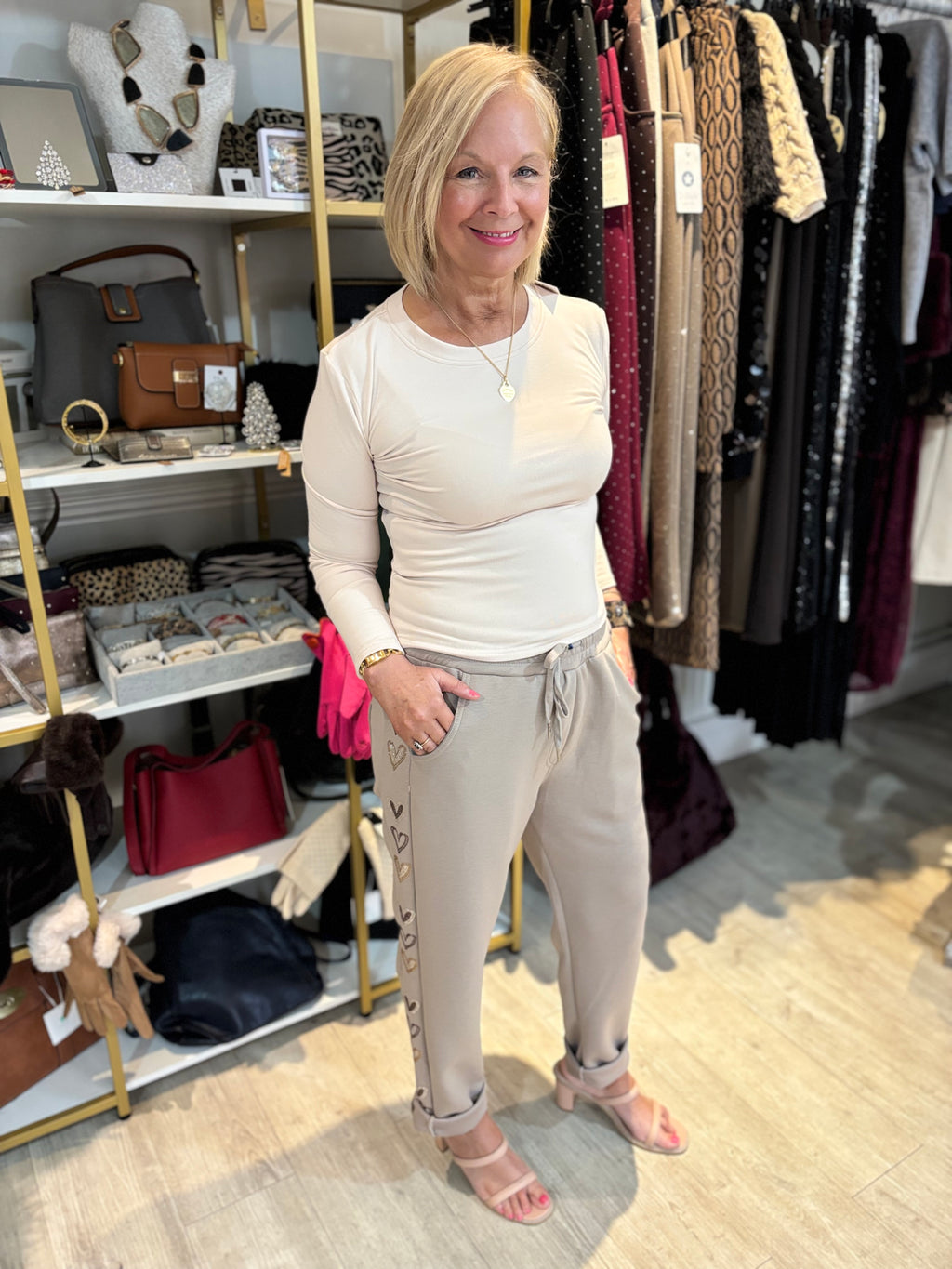 Heart Embellished Tracksuit Bottoms