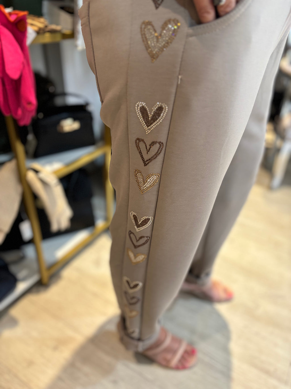 Heart Embellished Tracksuit Bottoms