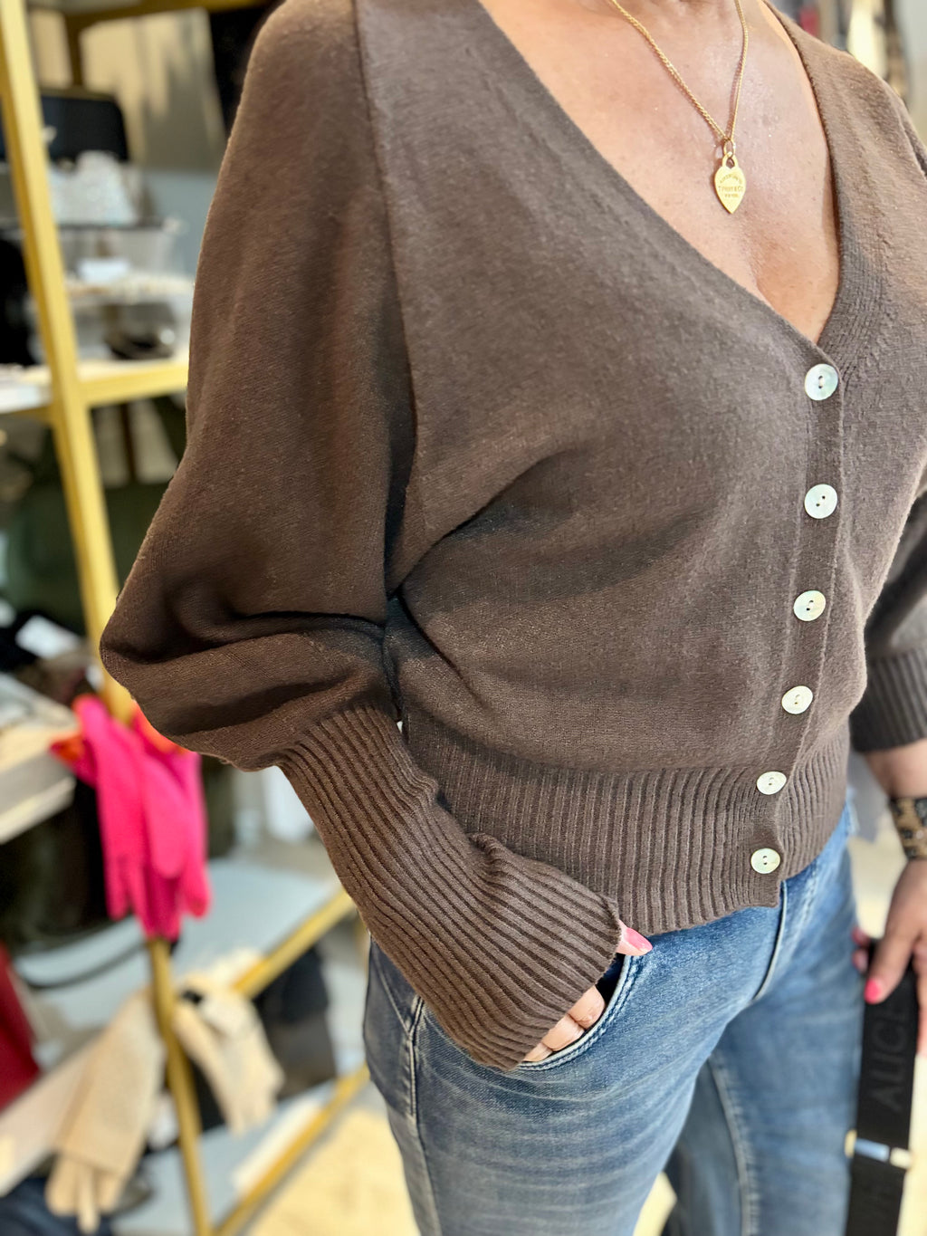 Puff Sleeve Cardigan