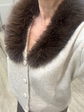 Fur Collar Cardigan