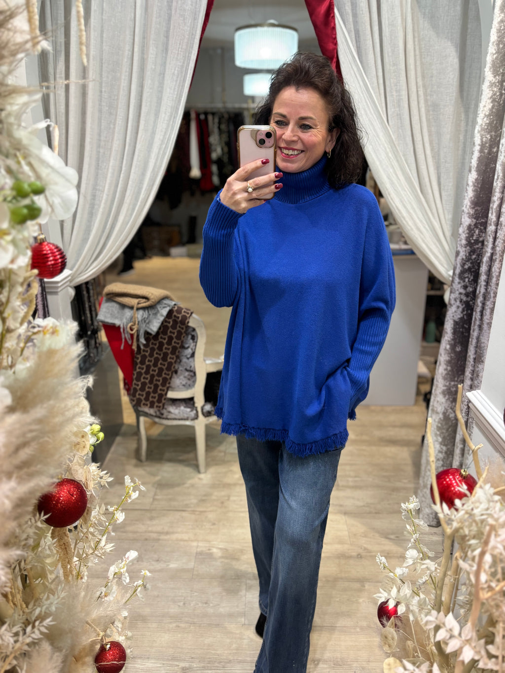 Fringed Roll Neck Jumper