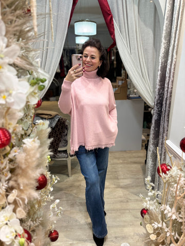 Fringed Roll Neck Jumper