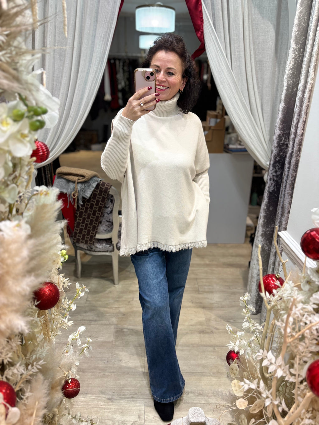 Fringed Roll Neck Jumper