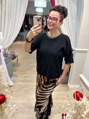 Crystal Necklace Jumper