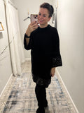 Sequin Trim Jumper Dress