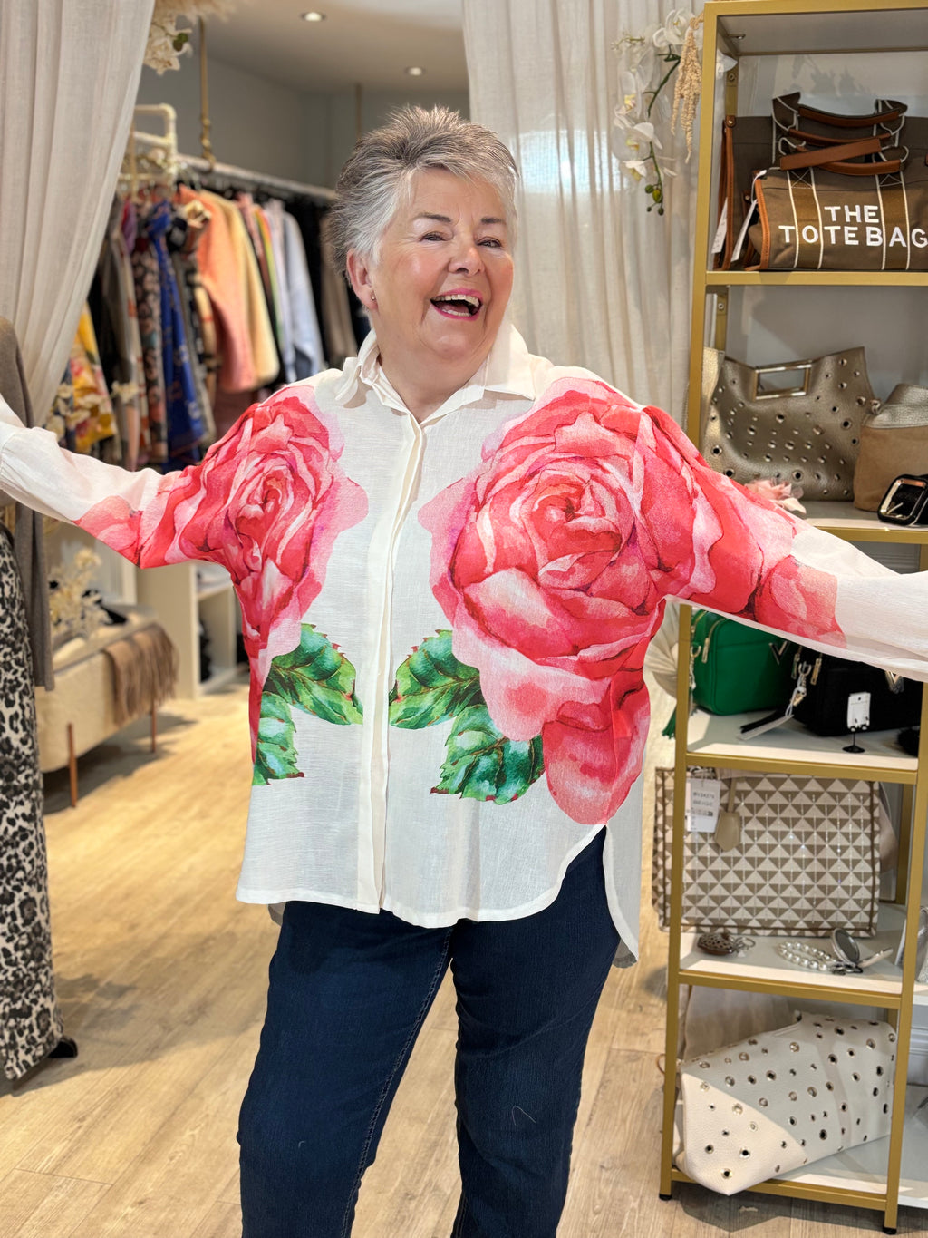 White Hanger Rose Shirt